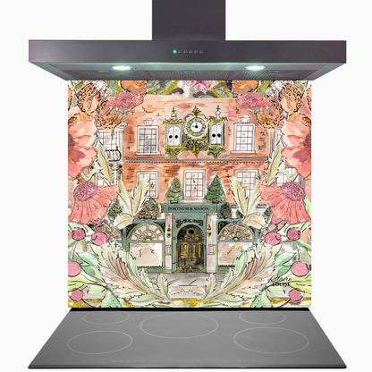 Fortnums In Full Bloom Glass Kitchen Splashback