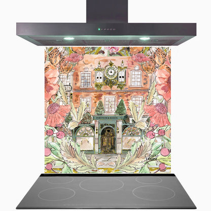 Fortnums In Full Bloom Glass Kitchen Splashback