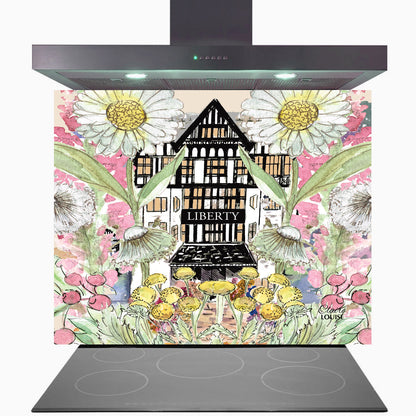 Liberty In Full Bloom Glass Kitchen Splashback