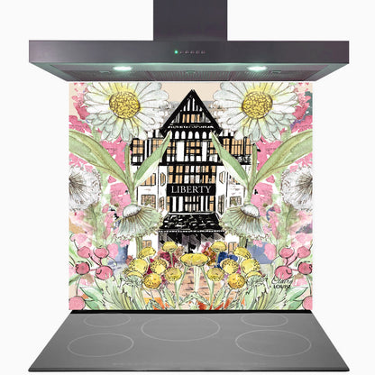 Liberty In Full Bloom Glass Kitchen Splashback