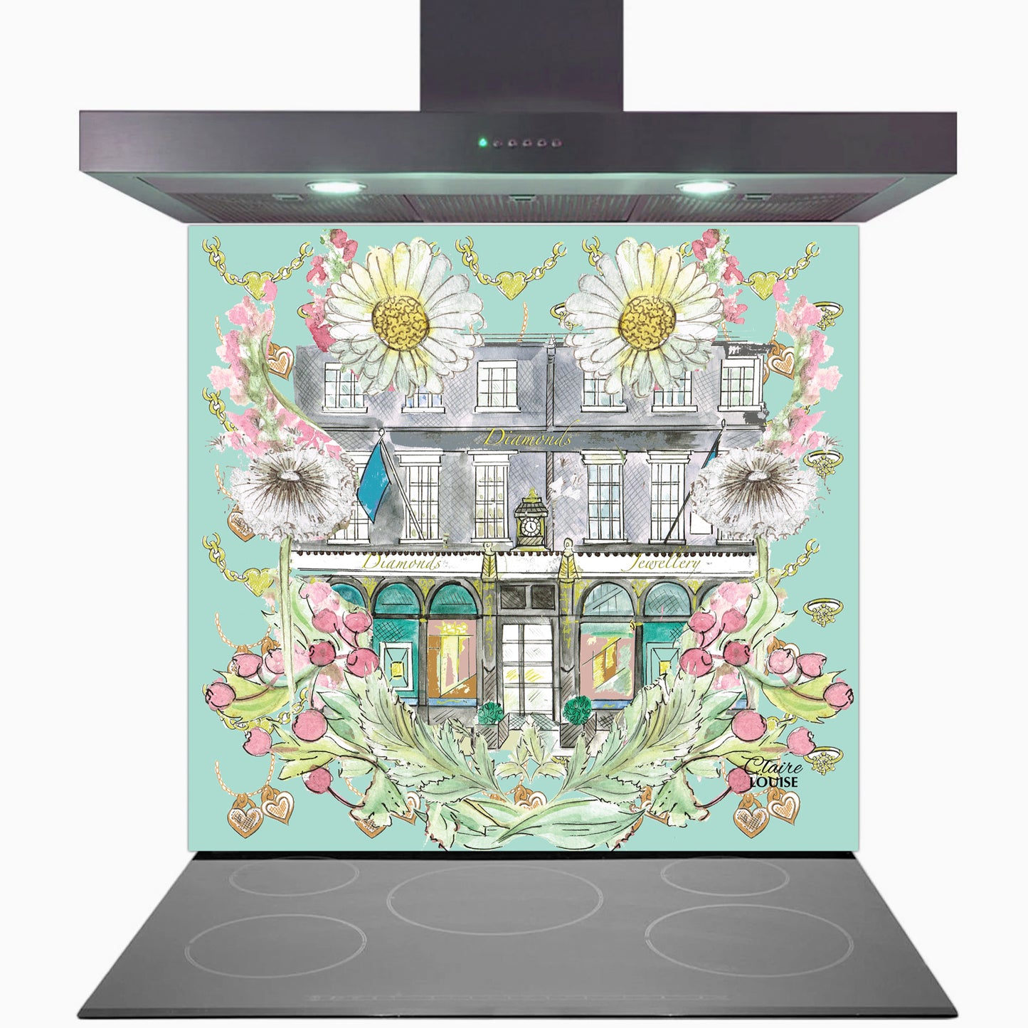 Tiffany In Full Bloom Glass Kitchen Splashback