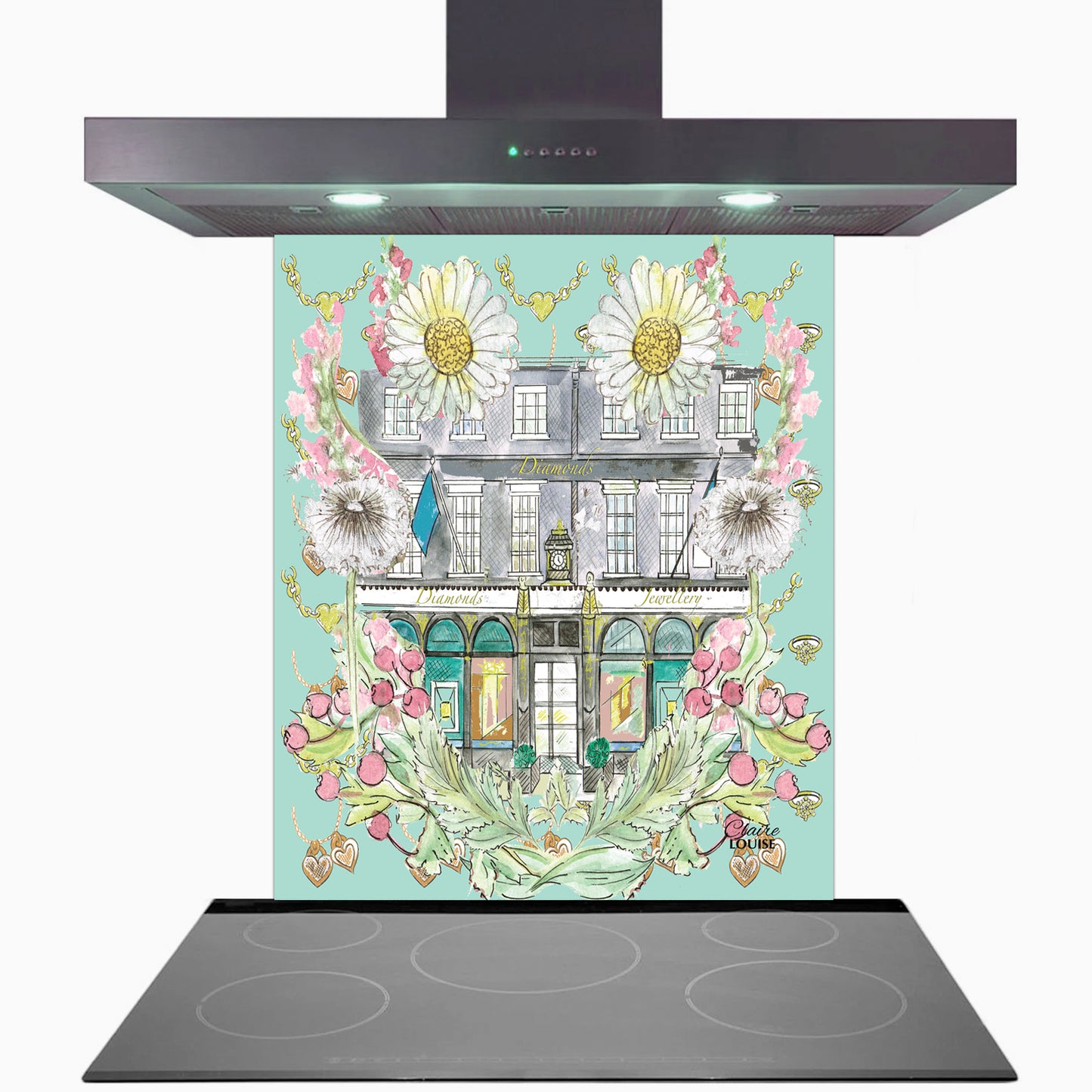 Tiffany In Full Bloom Glass Kitchen Splashback