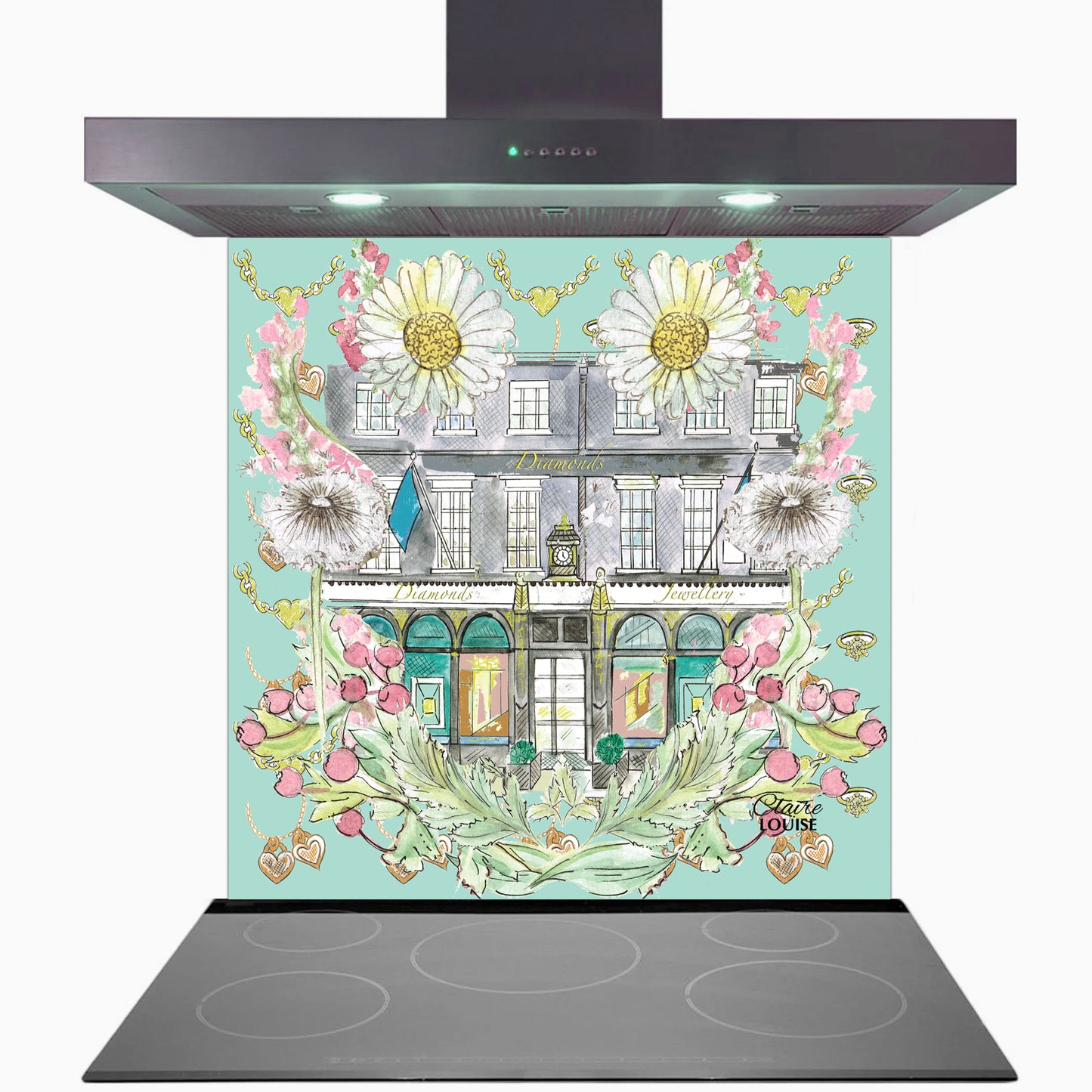 Tiffany In Full Bloom Glass Kitchen Splashback