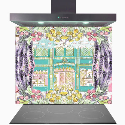 Laduree In Full Bloom Glass Kitchen Splashback