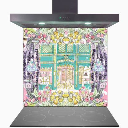 Laduree In Full Bloom Glass Kitchen Splashback