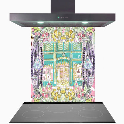 Laduree In Full Bloom Glass Kitchen Splashback