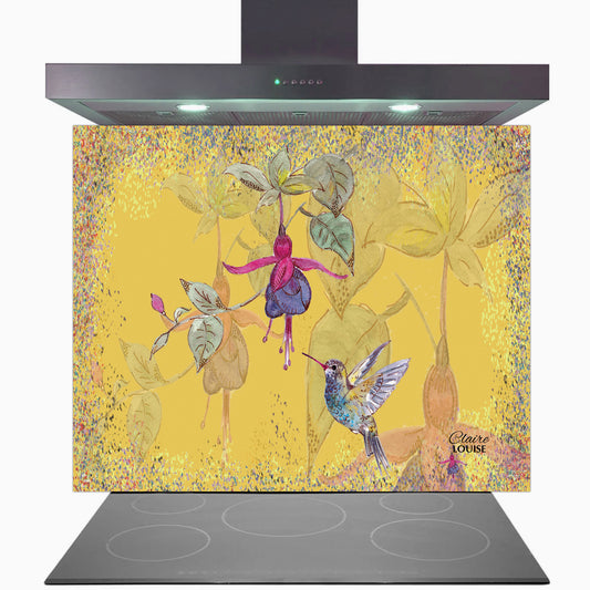 Powder Bloom Fuchsia Glass Kitchen Splashback