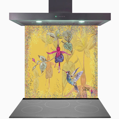 Powder Bloom Fuchsia Glass Kitchen Splashback