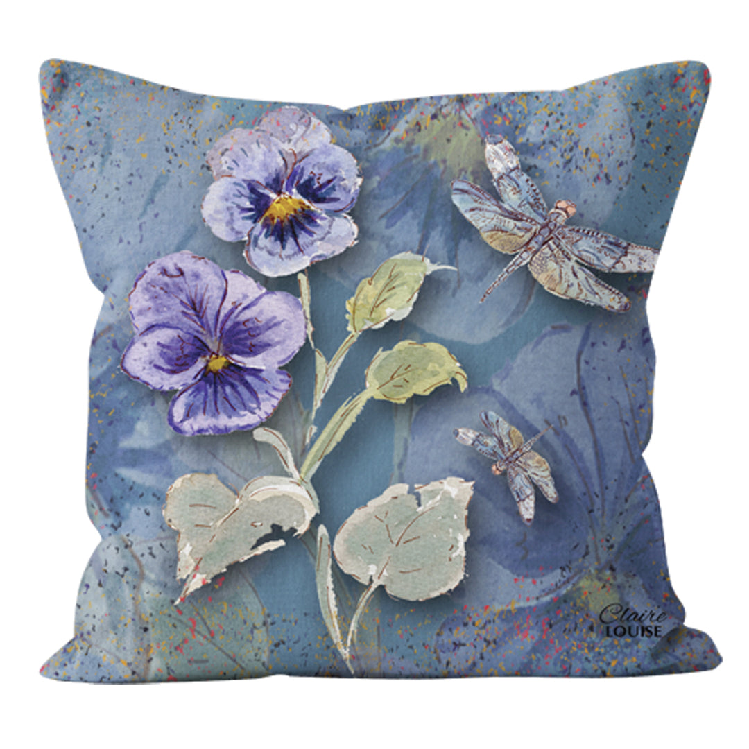 Powder Bloom Pansies 45cm x 45cm Double Sided Cushion