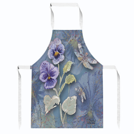 Powder Bloom Pansies Apron