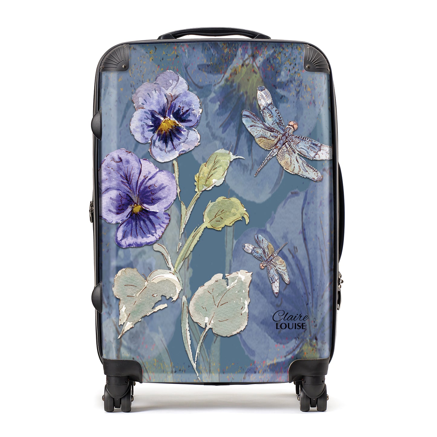 Powder Bloom Pansies Suitcase