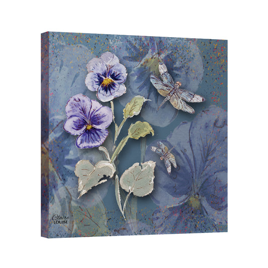 Powder Bloom Pansies Canvas Print