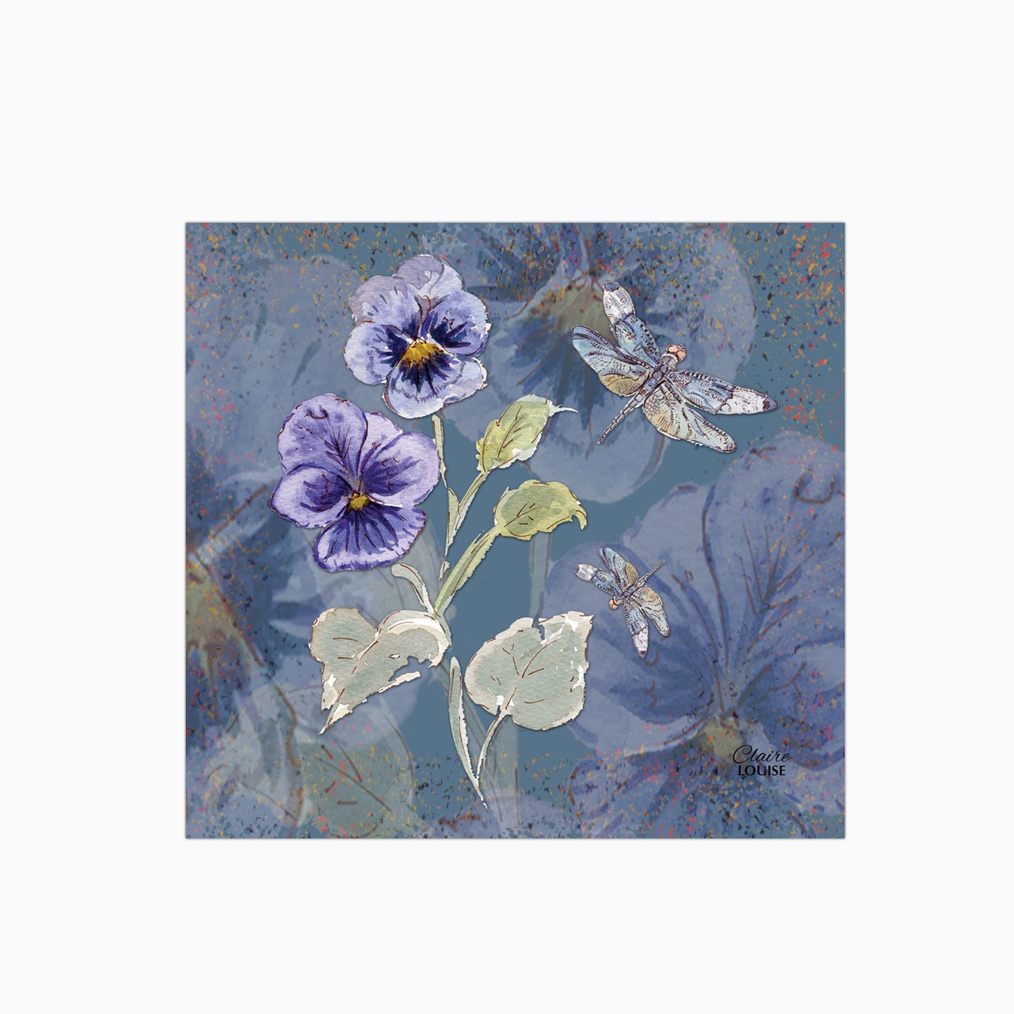 Powder Bloom Pansies Glass Kitchen Splashback