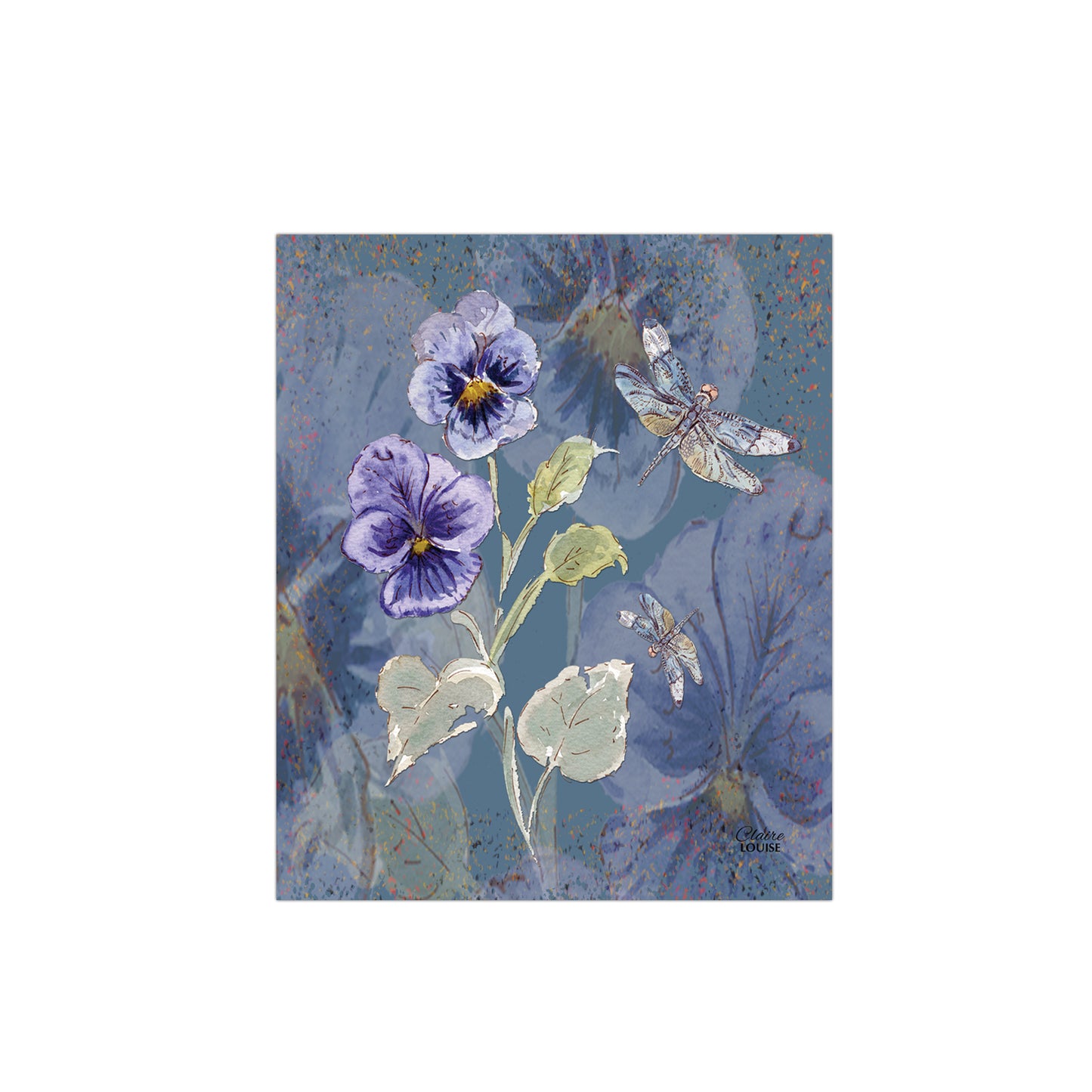 Powder Bloom Pansies Glass Kitchen Splashback