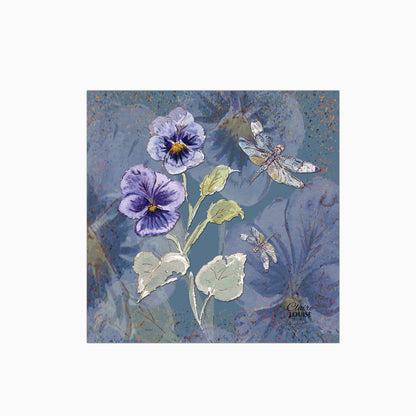 Powder Bloom Pansies Glass Kitchen Splashback