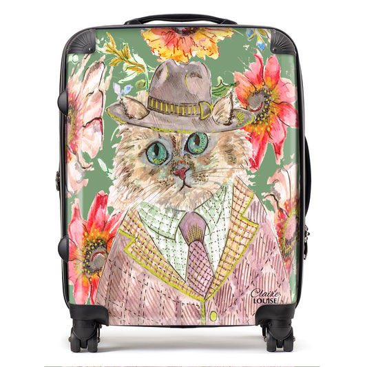 Cottage Floral Cat Suitcase