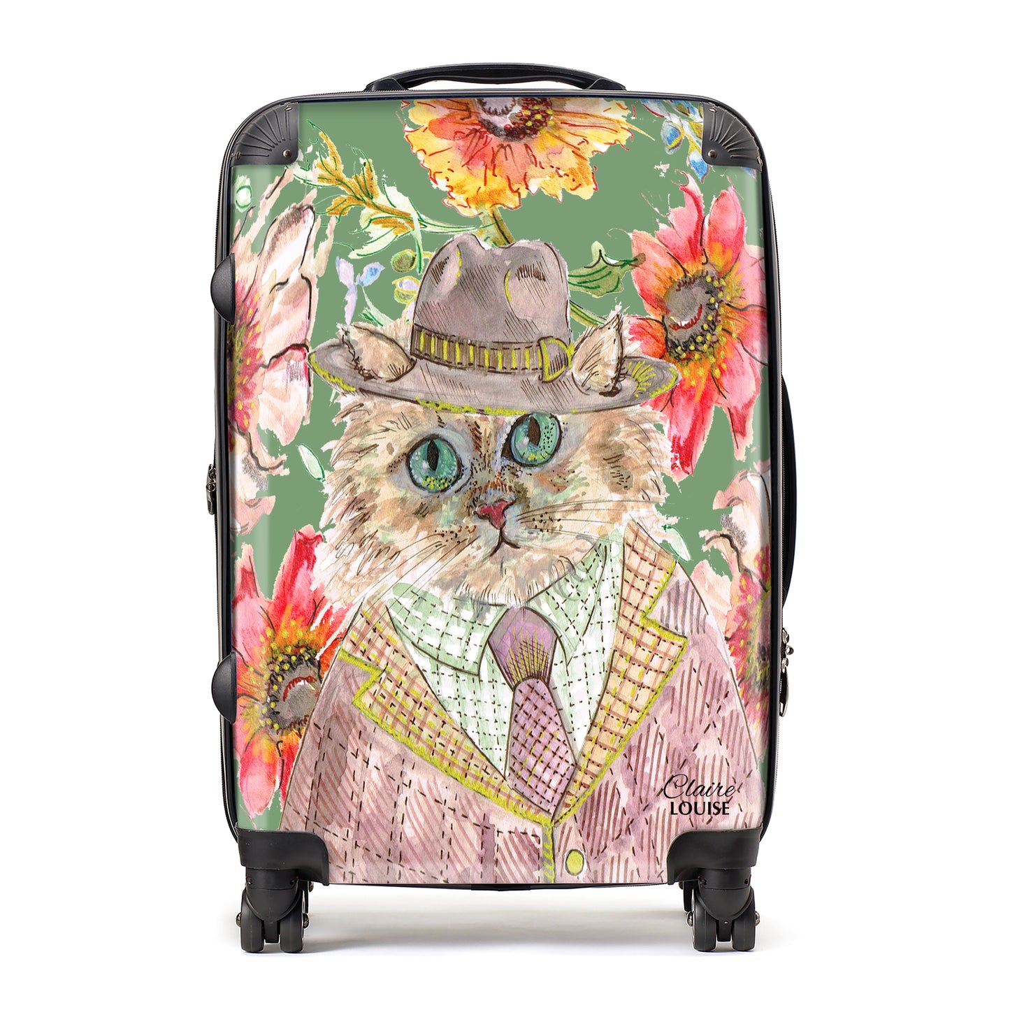 Cottage Floral Cat Suitcase