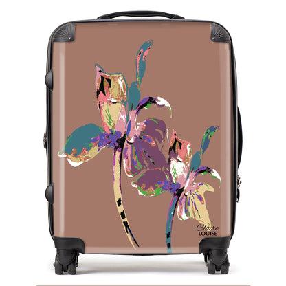 Flora Pop Mocha Mousse Iris Suitcase