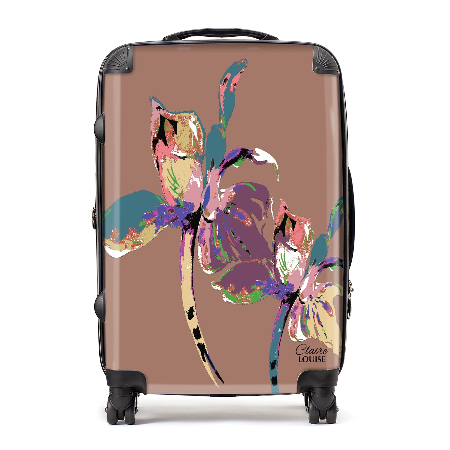 Flora Pop Mocha Mousse Iris Suitcase