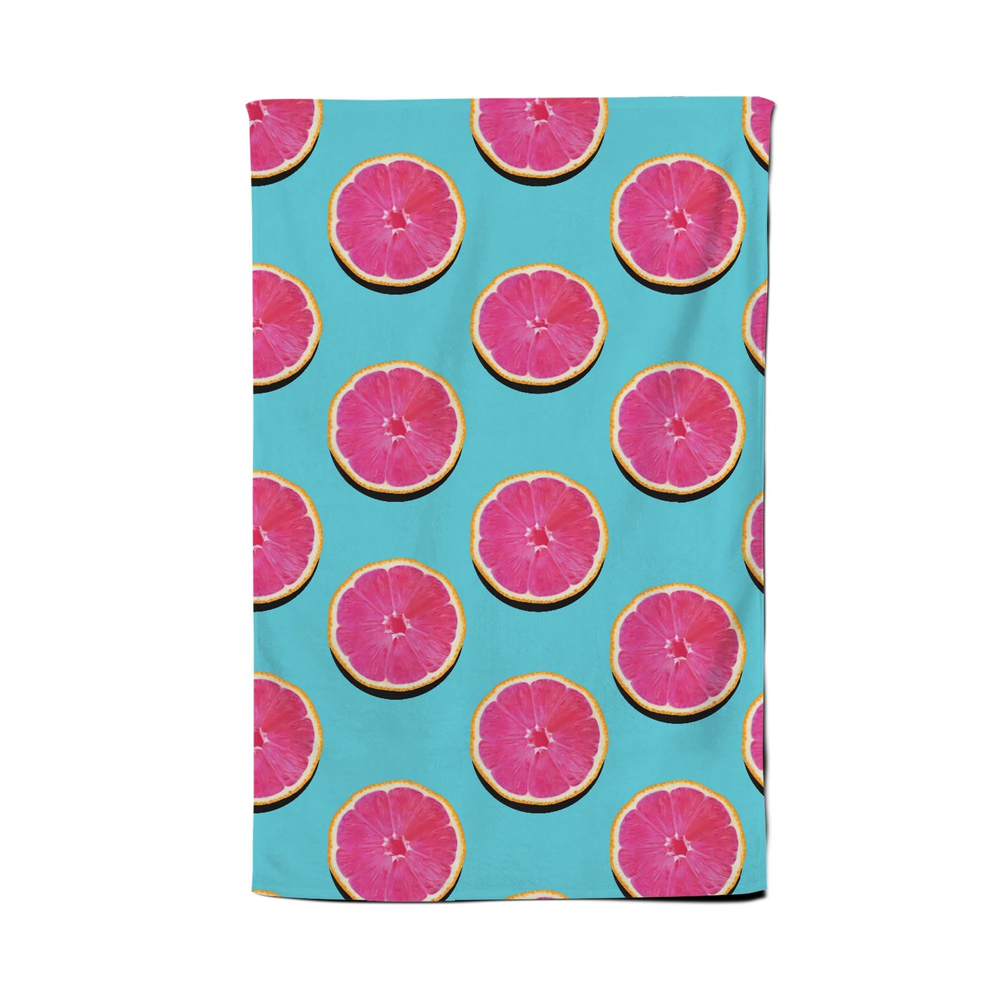 Fruity Pattern Of Pink Grapefruit Tea Towel