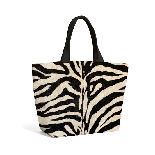 White Tiger Print Beach Shopper Tote Bag