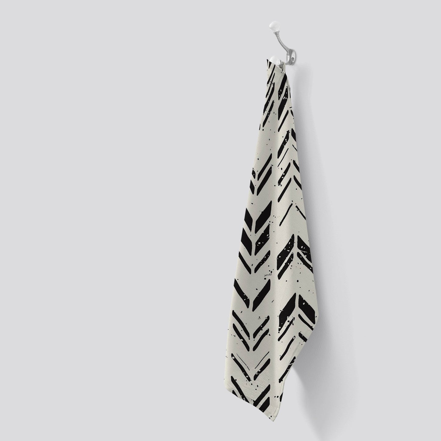 Hand Drawn Chevron Pattern Tea Towel