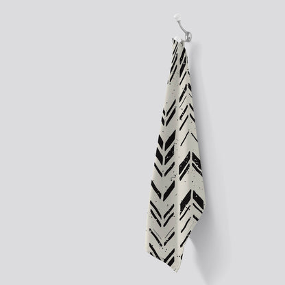 Hand Drawn Chevron Pattern Tea Towel