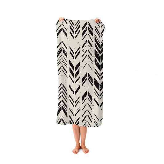 Hand Drawn Chevron Pattern Beach Towel