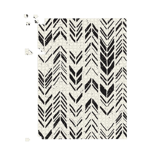 Hand Drawn Chevron Pattern Jigsaw Puzzle