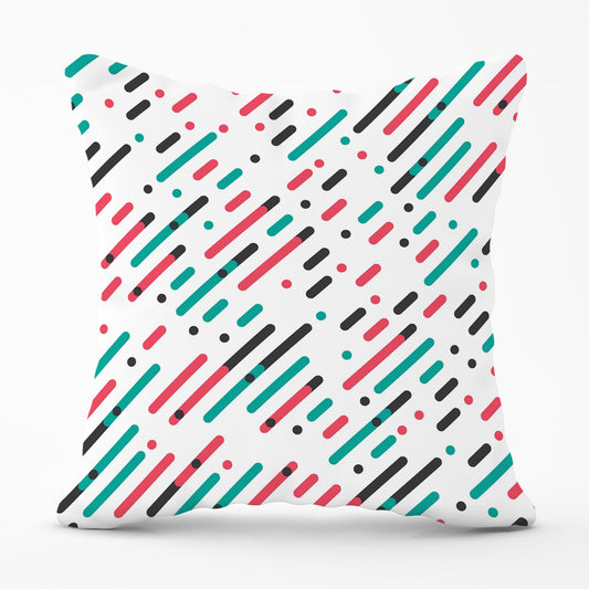 Overlapping Coloured Diagonal Lines Cushions