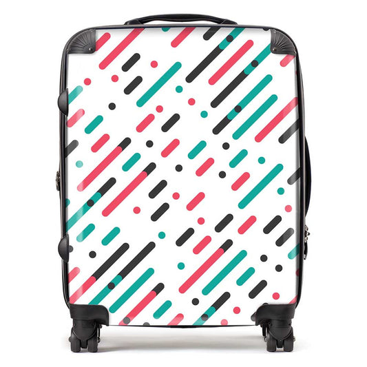 Overlapping Coloured Diagonal Lines Suitcase