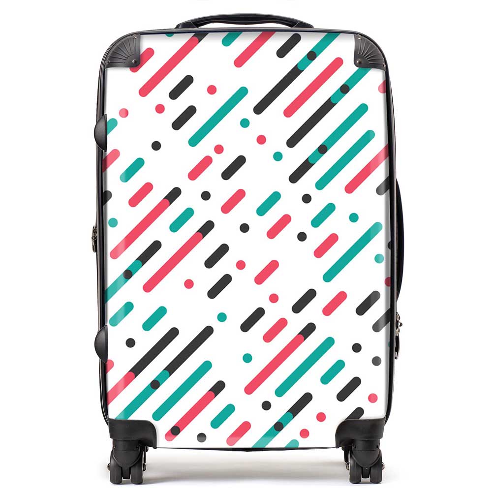 Overlapping Coloured Diagonal Lines Suitcase