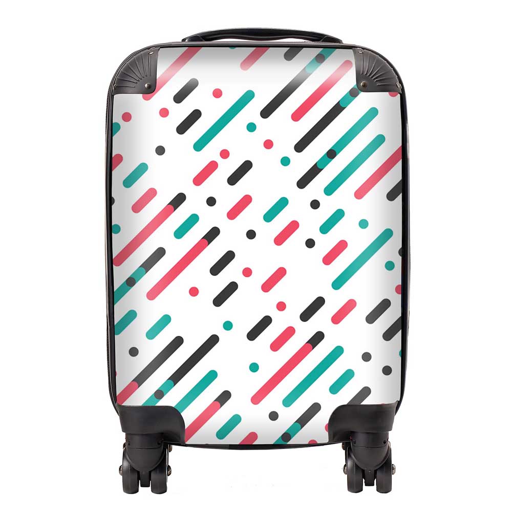 Overlapping Coloured Diagonal Lines Suitcase