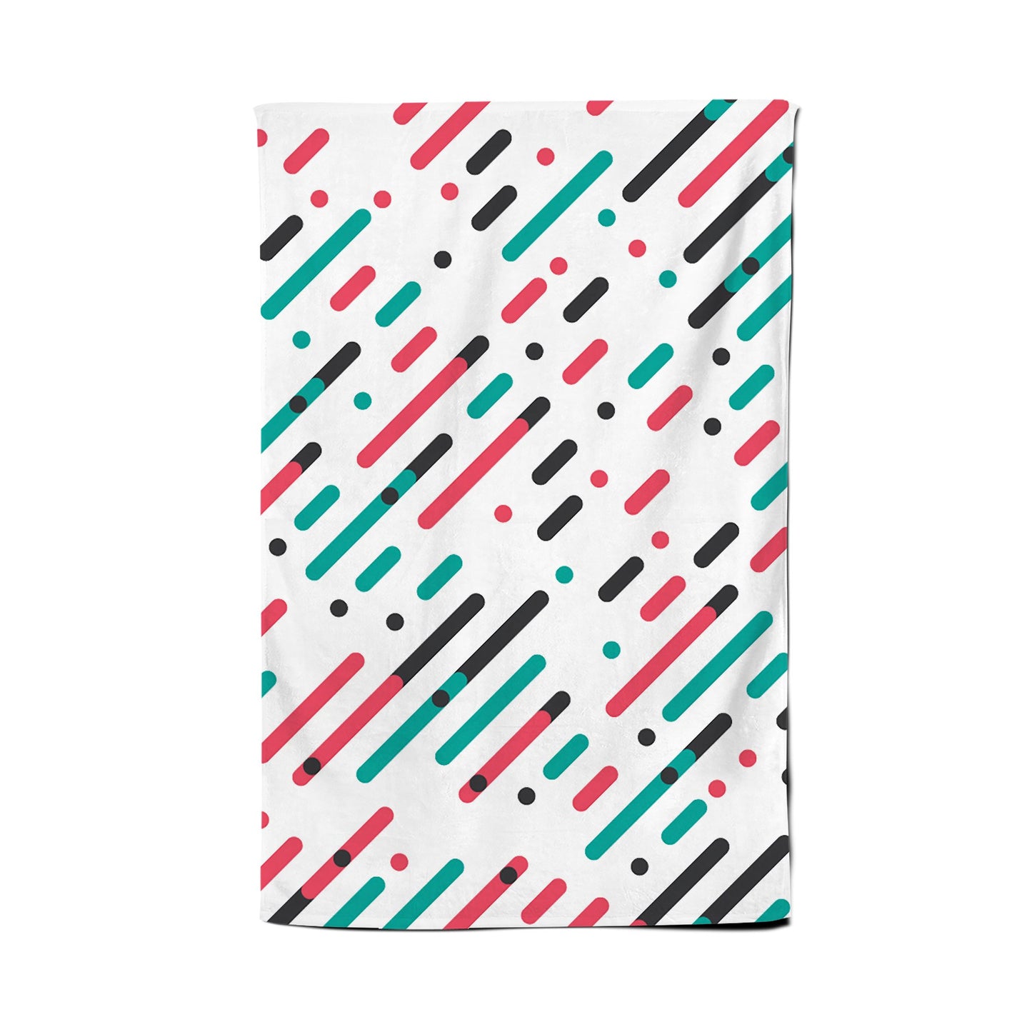 Overlapping Coloured Diagonal Lines Tea Towel