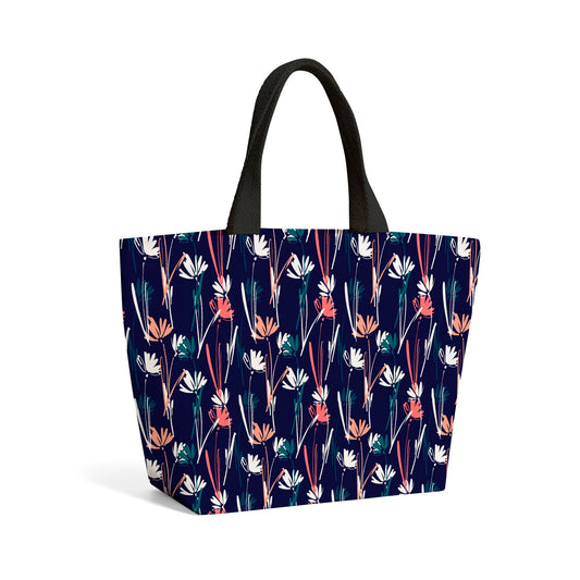 Hand Drawn Wild Flowers Beach Shopper Tote Bag