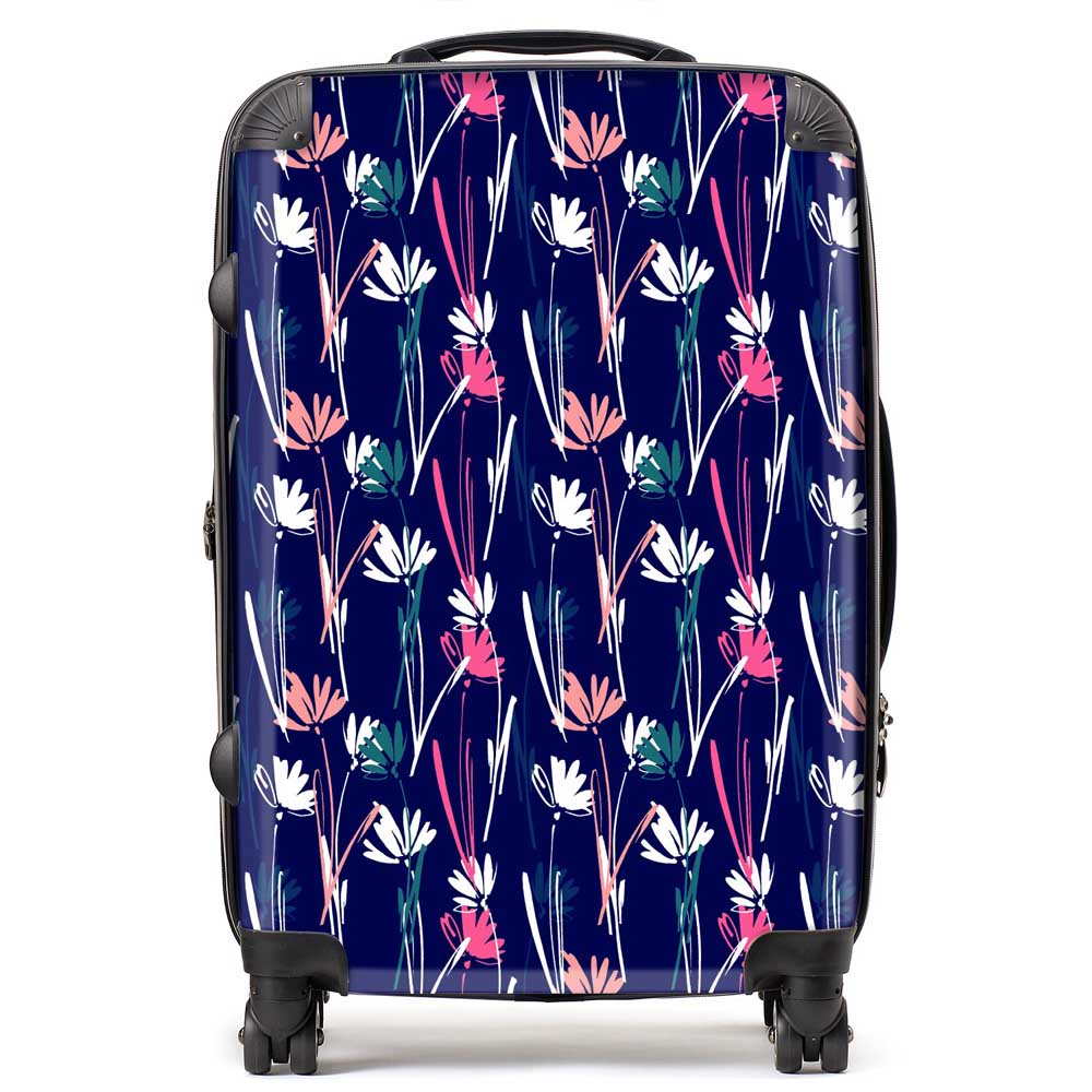 Hand Drawn Wild Flowers Suitcase