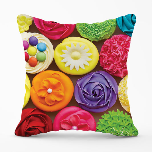 Bright Colourful Cupcakes Cushions