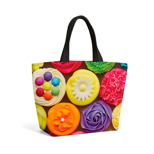 Bright Colourful Cupcakes Beach Shopper Tote Bag