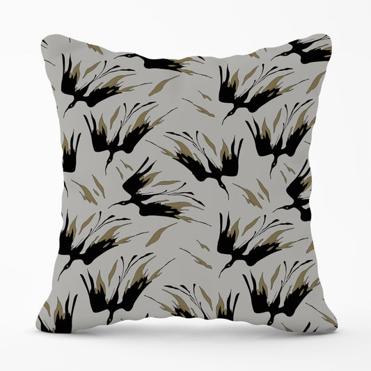 Black And Gold Fire Bird Silhouettes Cushions
