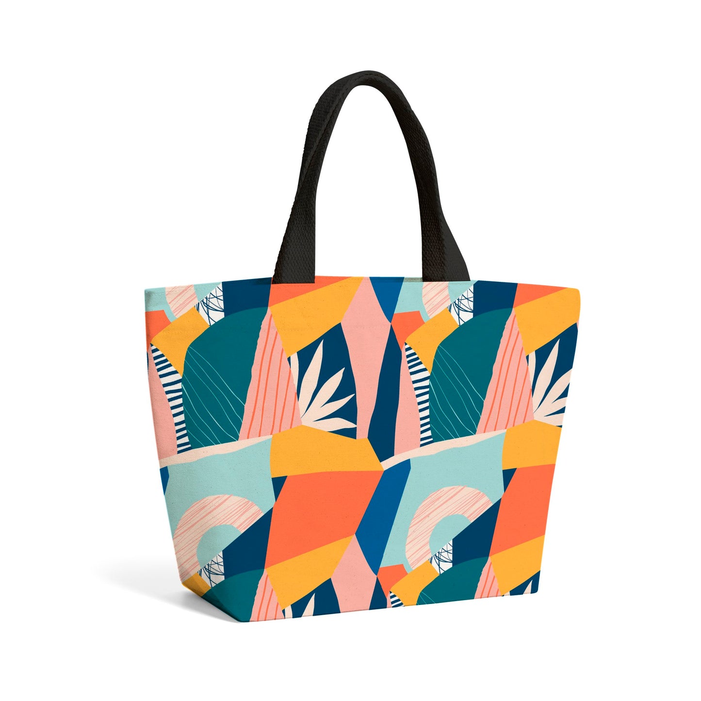 Modern Floral Pattern Beach Shopper Tote Bag