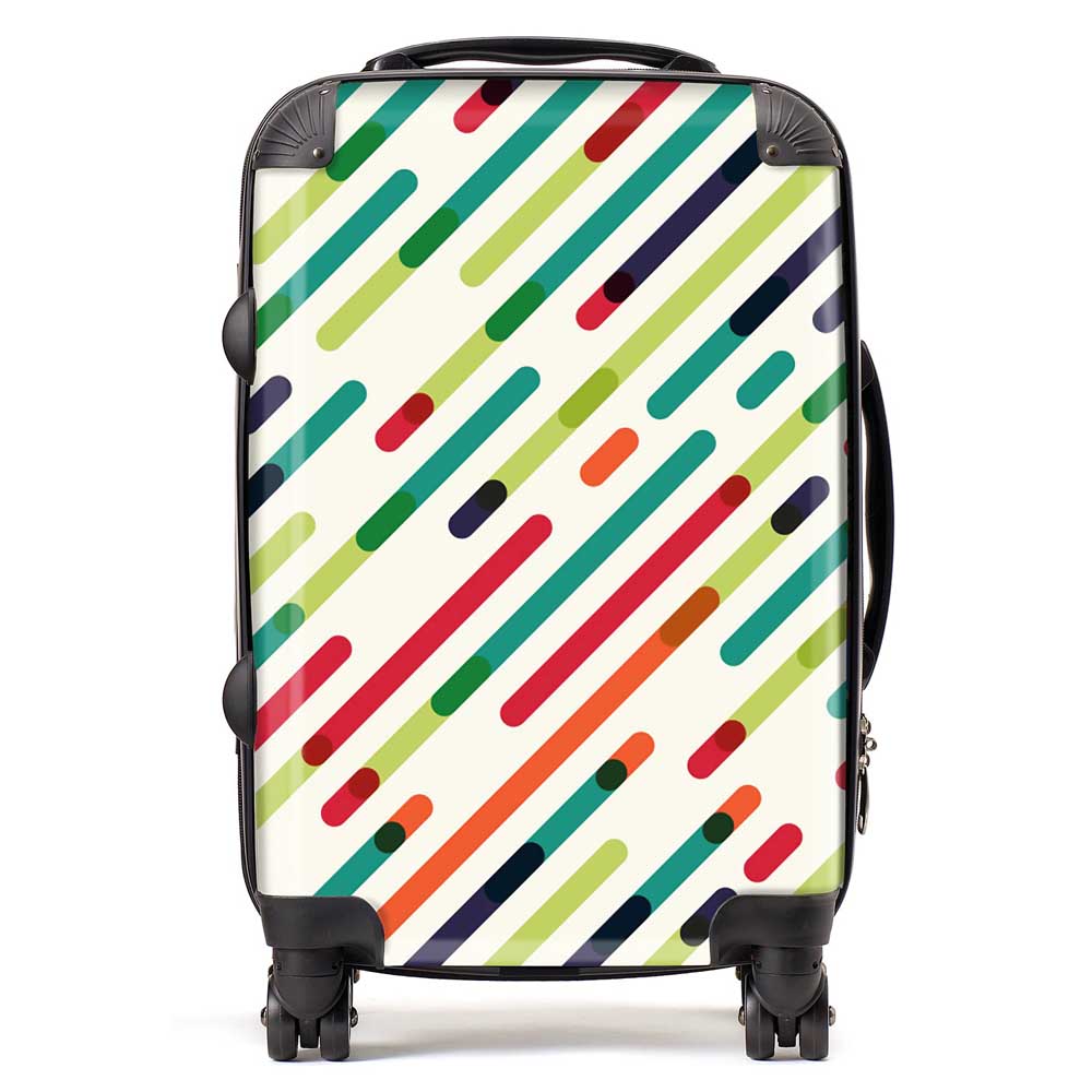 Coloured Diagonal Abstract Pattern Suitcase