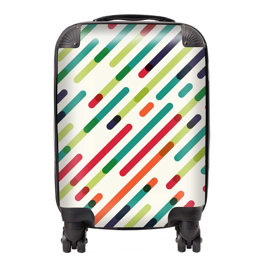 Coloured Diagonal Abstract Pattern Suitcase