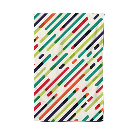 Coloured Diagonal Abstract Pattern Tea Towel