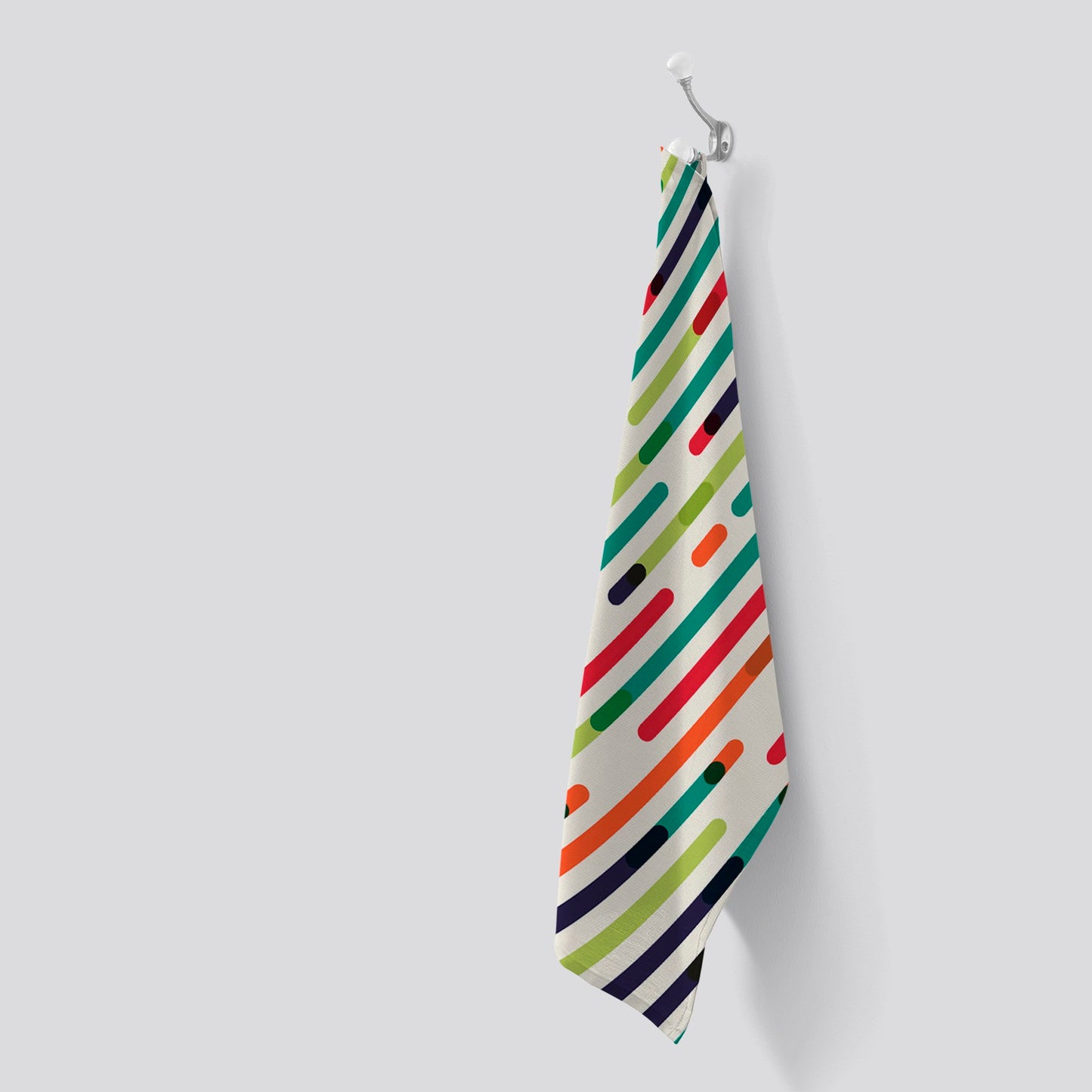 Coloured Diagonal Abstract Pattern Tea Towel