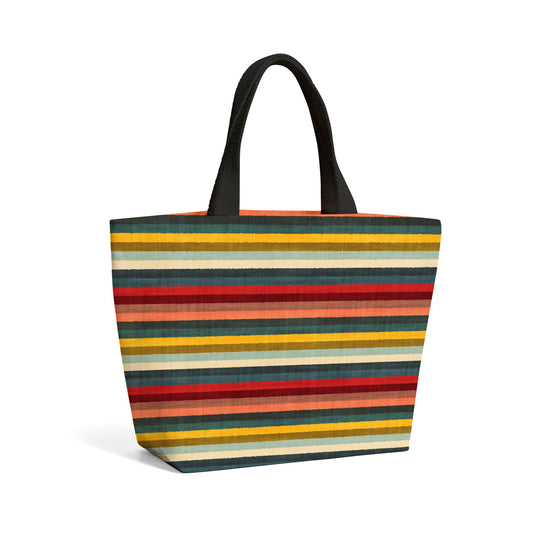 Multicolour Striped Brish Pattern Beach Shopper Tote Bag