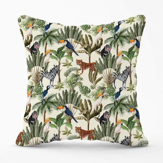 Exotic Trees And Animals Cushions