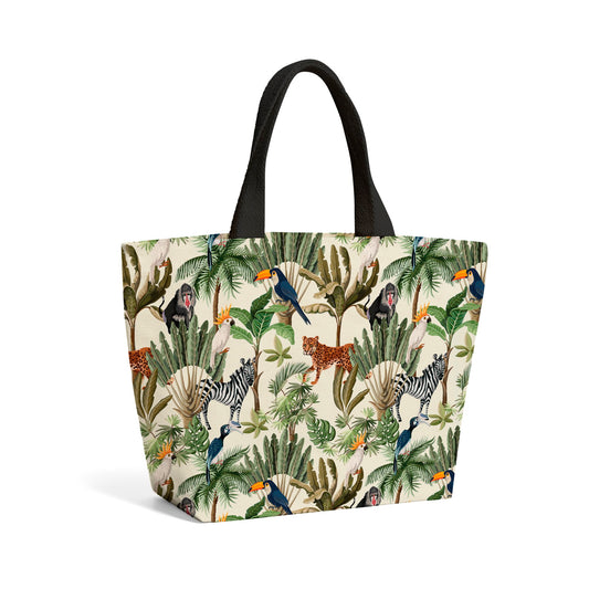 Exotic Trees And Animals Beach Shopper Tote Bag