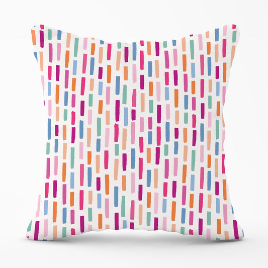 Vertical Abstract Brush Pattern Cushions