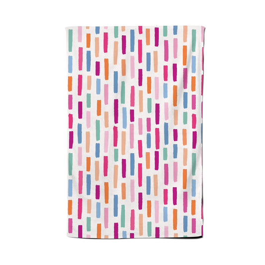 Vertical Abstract Brush Pattern Tea Towel