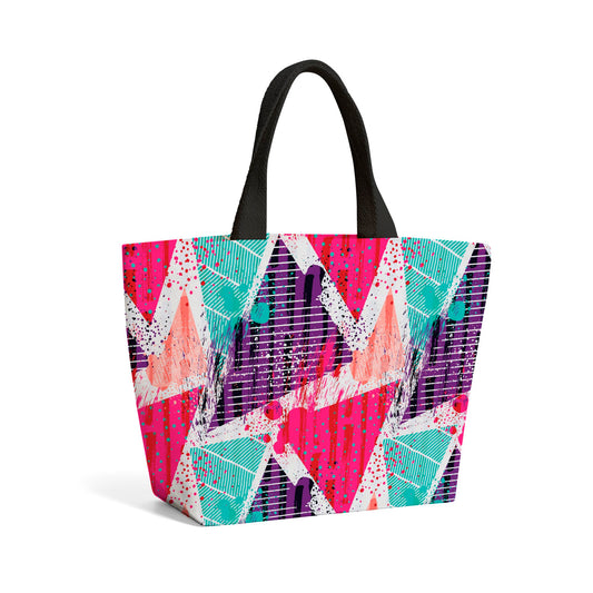 Shabby Geometric Pattern Beach Shopper Tote Bag